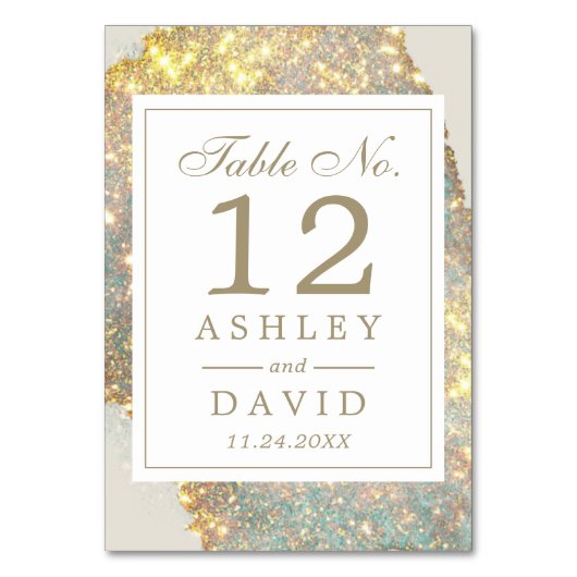Numéro De Table Iridescente Moderne Parties scintillant Mariage Nu (Par défaut)