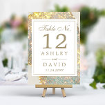 Numéro De Table Iridescente Moderne Parties scintillant Mariage Nu<br><div class="desc">Ajoutez une touche de scintillement magique à votre réception de mariage avec ces numéros de table éblouissants. Dotées d'un arrière - plan irisé et fascinant avec un effet de parties scintillant chatoyant, ces cartes créent un look luxueux et attrayant. Personnalisez facilement vos numéros de table pour un cadre de table...</div>