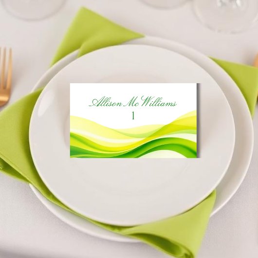 Numéro De Table Island Citrus Green and Yellow Placecards