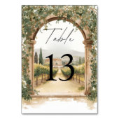 Numéro De Table Italian Vineyard Wedding Tuscan  (Dos)