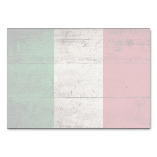 Numéro De Table Italie Drapeau sur le vieux grain de bois (Devant)
