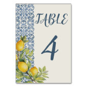 Numéro De Table Italien Amalfi Mariage à thème (Dos)