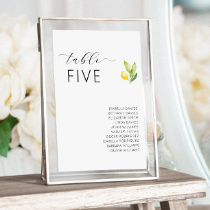 Numéro De Table Italien Grèce Citron Citrus Mariage Numéros de tab