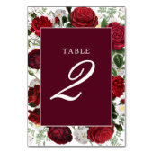 Numéro De Table Itinéraire du Mariage d'aquarelle florale de Bourg (Dos)