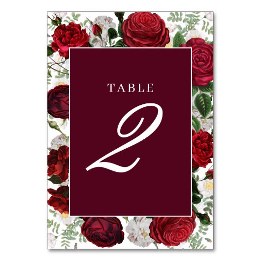 Numéro De Table Itinéraire du Mariage d'aquarelle florale de Bourg (Par défaut)