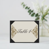 Numéro de table Ivory Black and Gold Mariage damas (Debout devant)