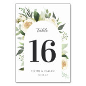Numéro De Table Ivory Bloom | Mariage floral aquarelle (Par défaut)