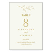 Numéro De Table Ivory Botanical Mariage Chrétien (Dos)