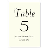 Numéro De Table Ivory Color Simple Style Wedding (Dos)