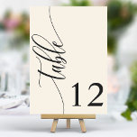 Numéro De Table Ivory Cream Moderne Mariage de calligraphie<br><div class="desc">Guidez vos invités à leurs sièges avec ces élégants numéros de table mariage en ivoire. Avec un design minimaliste et une calligraphie moderne, ces numéros de table ajoutent une touche de sophistication à votre réception de mariage. La typographie arrière - plan douce et propre et élégante assure une lisibilité aisée...</div>