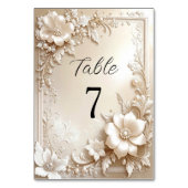 Numéro De Table Ivory Flowers Table Number (Dos)
