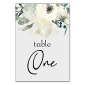 Numéro De Table Ivory White Roses Floral Mariage Numéro de tableau (Dos)