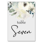 Numéro De Table Ivory White Roses Floral Mariage Numéro de tableau (Par défaut)