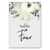 Numéro De Table Ivory White Roses Floral Mariage Numéro de tableau (Par défaut)