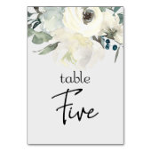 Numéro De Table Ivory White Roses Floral Mariage Numéro de tableau (Par défaut)