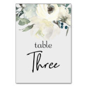 Numéro De Table Ivory White Roses Floral Mariage Numéro de tableau (Dos)