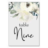 Numéro De Table Ivory White Roses Floral Mariage Numéro de tableau (Par défaut)