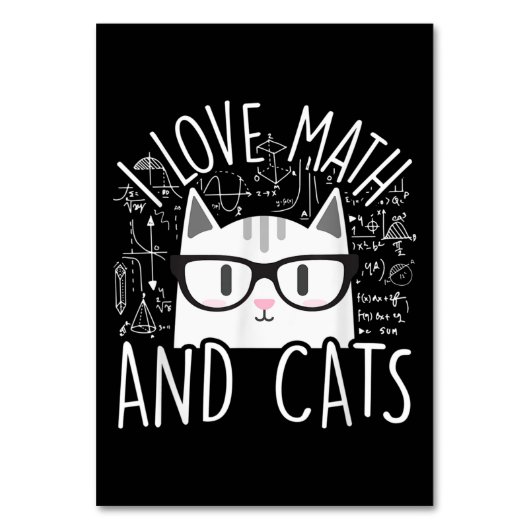 Numéro De Table J'Aime Les Maths Et Les Chats Cute Kitty Chat (Par défaut)