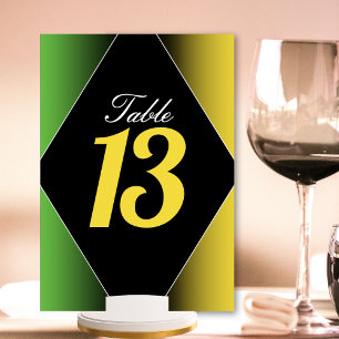 Numéro De Table Jamaica Colours Green Gold Caribbean Restaurant