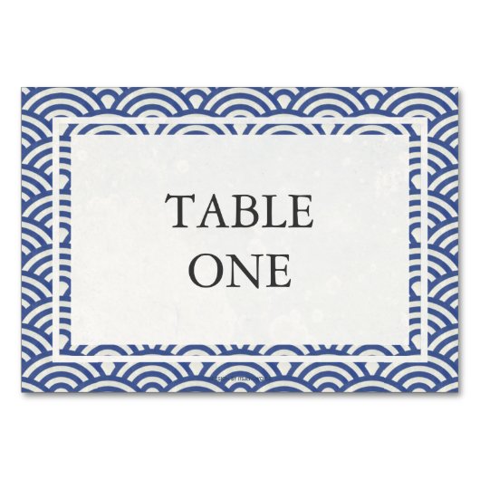 Numéro De Table Japonais Seigha Stylisé Waves Numéro de tableau (Dos)