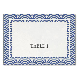 Numéro De Table Japonaise Seigaiha Stylisé Vagues Élégant Mariage