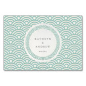 Numéro De Table Japonaise Seigaiha Stylisé Vagues Élégant Mariage (Dos)