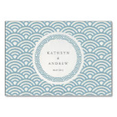 Numéro De Table Japonaise Seigaiha Vague Mariage Élégant (Dos)