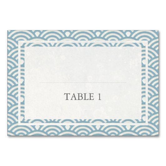 Numéro De Table Japonaise Seigaiha Vague Mariage Élégant (Devant)