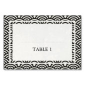 Numéro De Table Japonaise Seigaiha Vague Mariage Élégant (Devant)