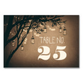 Numéro De Table Jar de mason blanc et lumières de chaîne numéro de (Dos)