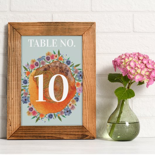 Numéro De Table Jardin bohémien clair Boho Fleur sauvage Mariage