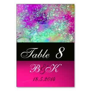 NUMÉRO DE TABLE JARDIN DES OMBRES PERDUES BLEU PURPLE ROSE FLORAL