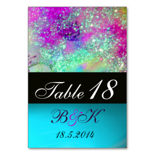 NUMÉRO DE TABLE JARDIN DES OMBRES PERDUES BLEU VIOLET ROSE FLORAL