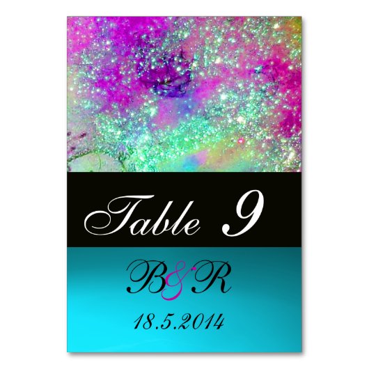 Numéro De Table JARDIN DES OMBRES PERDUES Pink Purple Blue Floral (Par défaut)