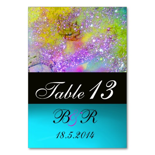 Numéro De Table JARDIN DES OMBRES PERDUES rose violet bleu jaune (Dos)