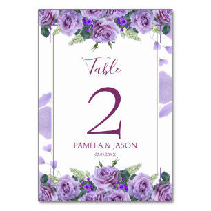 Numéro De Table Jardin d'été Aquarelle Mariage floral