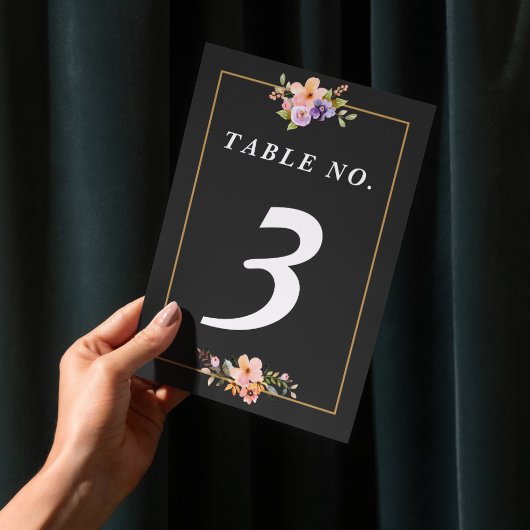 Numéro De Table Jardin d'été Floral Mariage