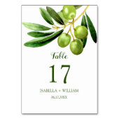 Numéro De Table Jardin d'été Olive Boho simple et élégant Mariage (Dos)