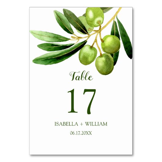 Numéro De Table Jardin d'été Olive Boho simple et élégant Mariage (Dos)