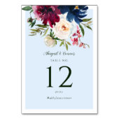 Numéro De Table Jardin enchanté bleu clair Bourgogne Marine (Par défaut)