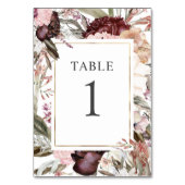 Numéro De Table Jardin enchanté Élégant Boho Floral Numéro de tabl (Dos)
