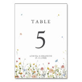 Numéro De Table Jardin Fleur sauvage de printemps Floral minimalis (Dos)