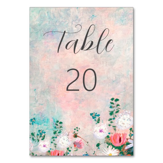 Numéro De Table Jardin fleur sauvage, Elégant Mariage aquarelle (Dos)