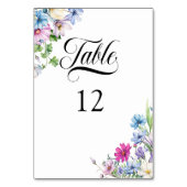 Numéro De Table Jardin fleur sauvage Élégant Mariage Floral (Dos)