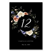 Numéro De Table Jardin Floral Cercle Mariage noir (Dos)