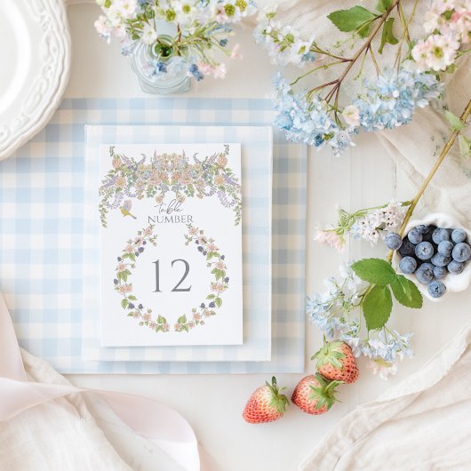 Numéro De Table Jardin Floral d'Été