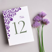Numéro De Table Jardin Secret Purple Floral Mariage Numéro de tabl