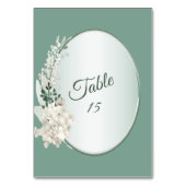 Numéro De Table Jasmine Floral Green Geometric Wedding Party (Dos)