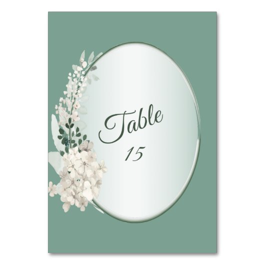 Numéro De Table Jasmine Floral Green Geometric Wedding Party (Par défaut)