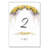Numéro De Table Jaune Canari Freesia Florale Romantique Mariage (Par défaut)